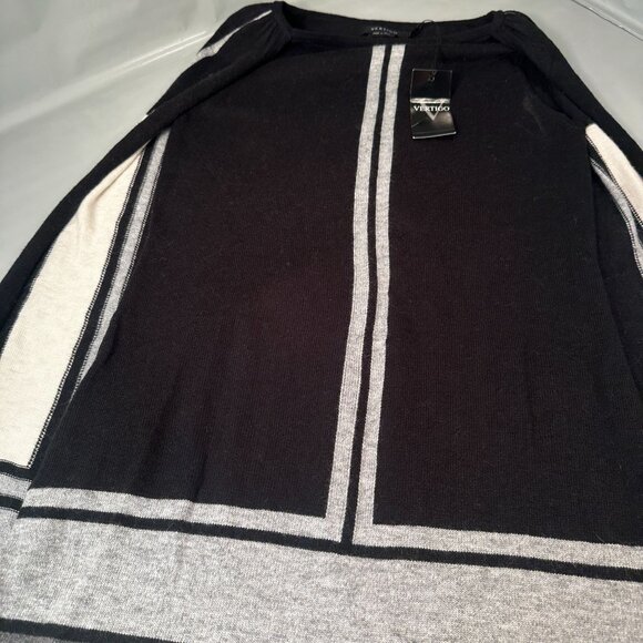 Vertigo Claudia Cape Knit Sweater Dress Womens Pullover Lambswool Mini Stripe - Picture 9 of 16